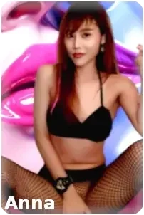 Pattaya escort girl Anna in black lingerie.