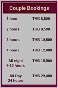 Couple Bookings Prices Page Thumbnail link -Click here for the complete Price List.