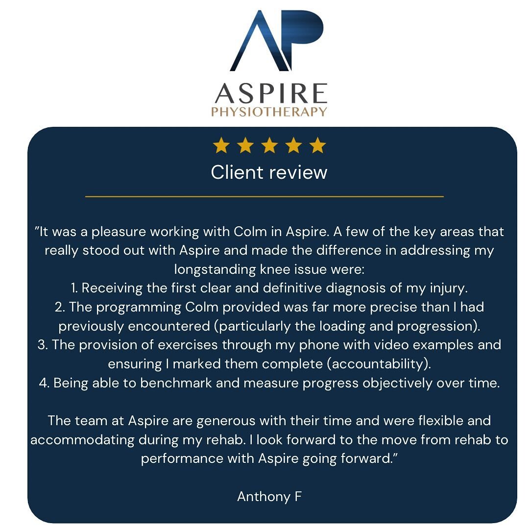 ⭐️⭐️⭐️⭐️⭐️ 

Lovely review from out of our clients 🏃&zwj;♂️🏃&zwj;♂️

#aspire #aspirephysio #aspirephysiotherapy #physio #physiotherapy #rehab #sportsinjury #injury #performance #rehabilitation