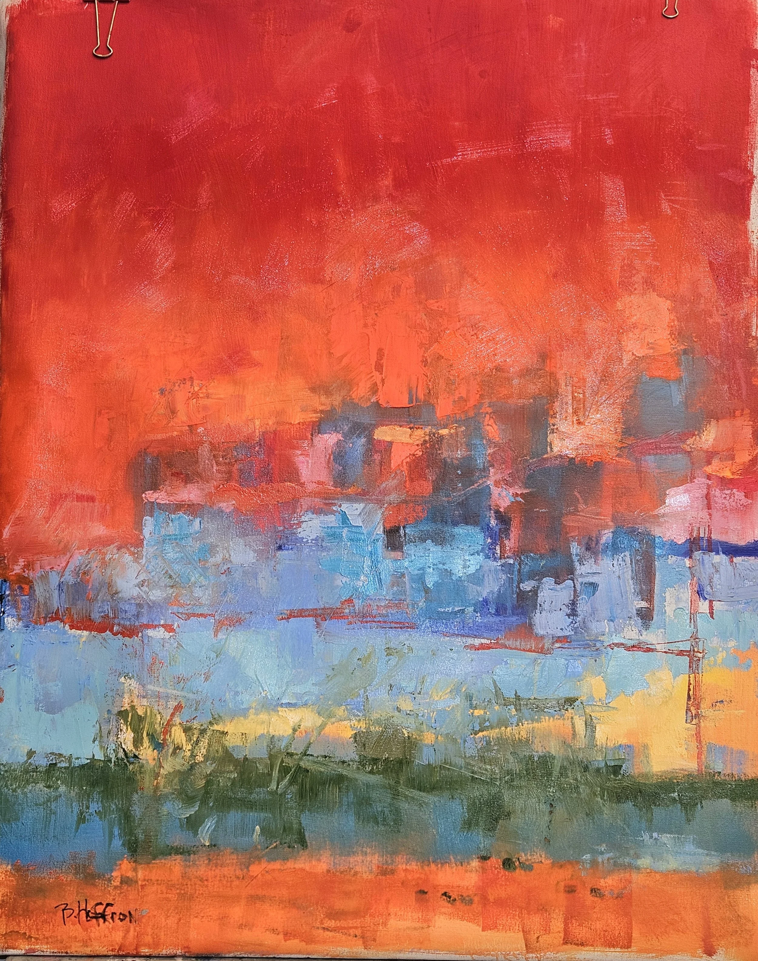 Red Sky  Oil, Oil Bars with Wax 40 x 32  