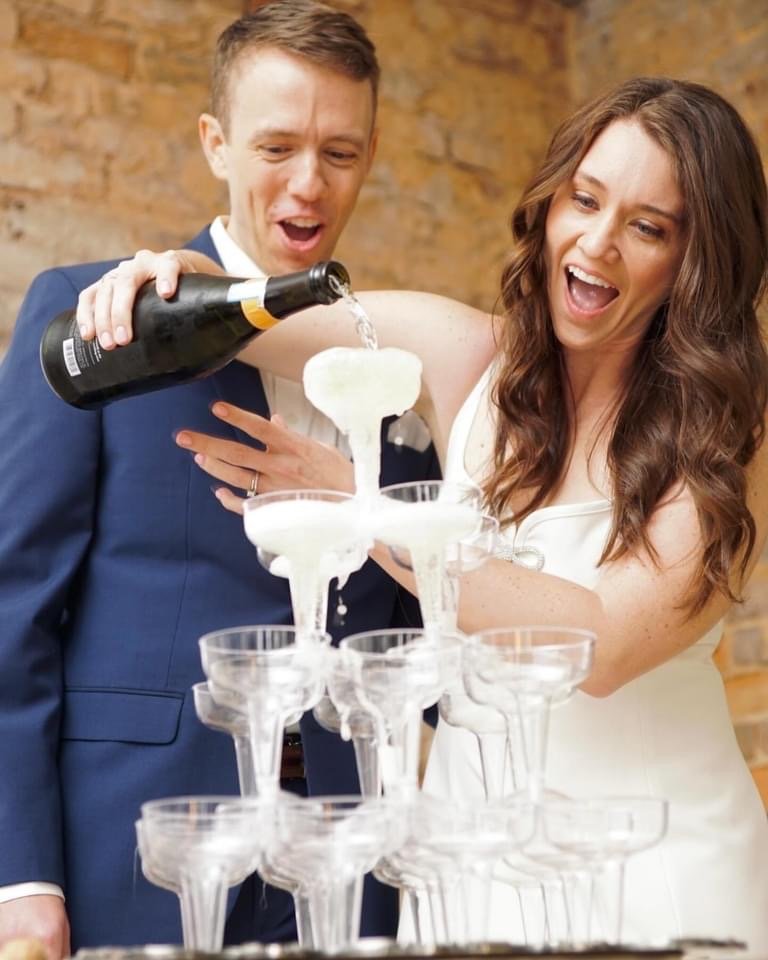 Cheers to forever 🥂 Whether it&rsquo;s during your rehearsal dinner or wedding night, our vintage bar and champagne shelf make every toast sparkle a little brighter.

Ready to raise a glass? Book your date today!

#ChampagneToast #WeddingReceptionVi
