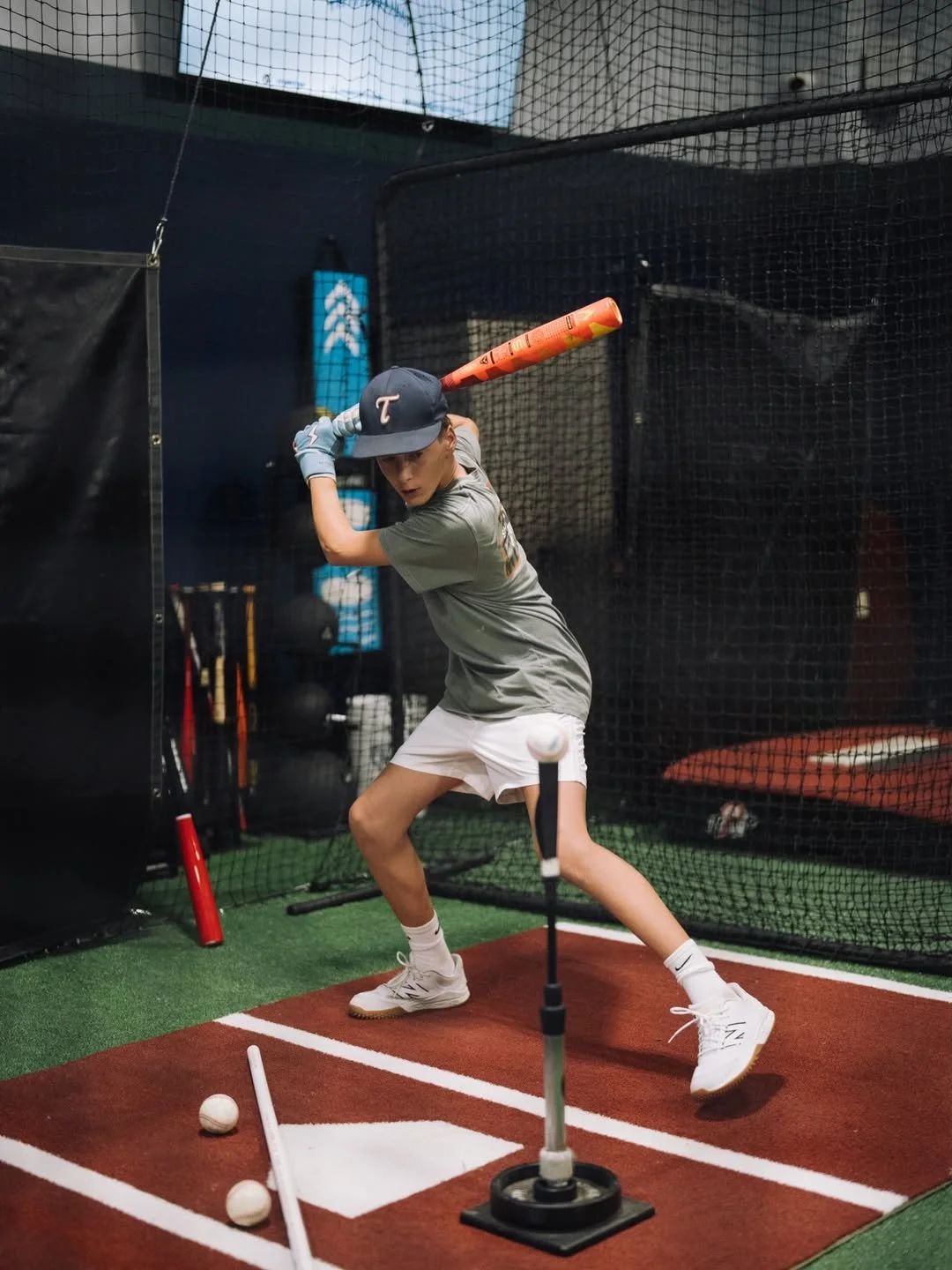 Travelers player working on his swing at Compete BP