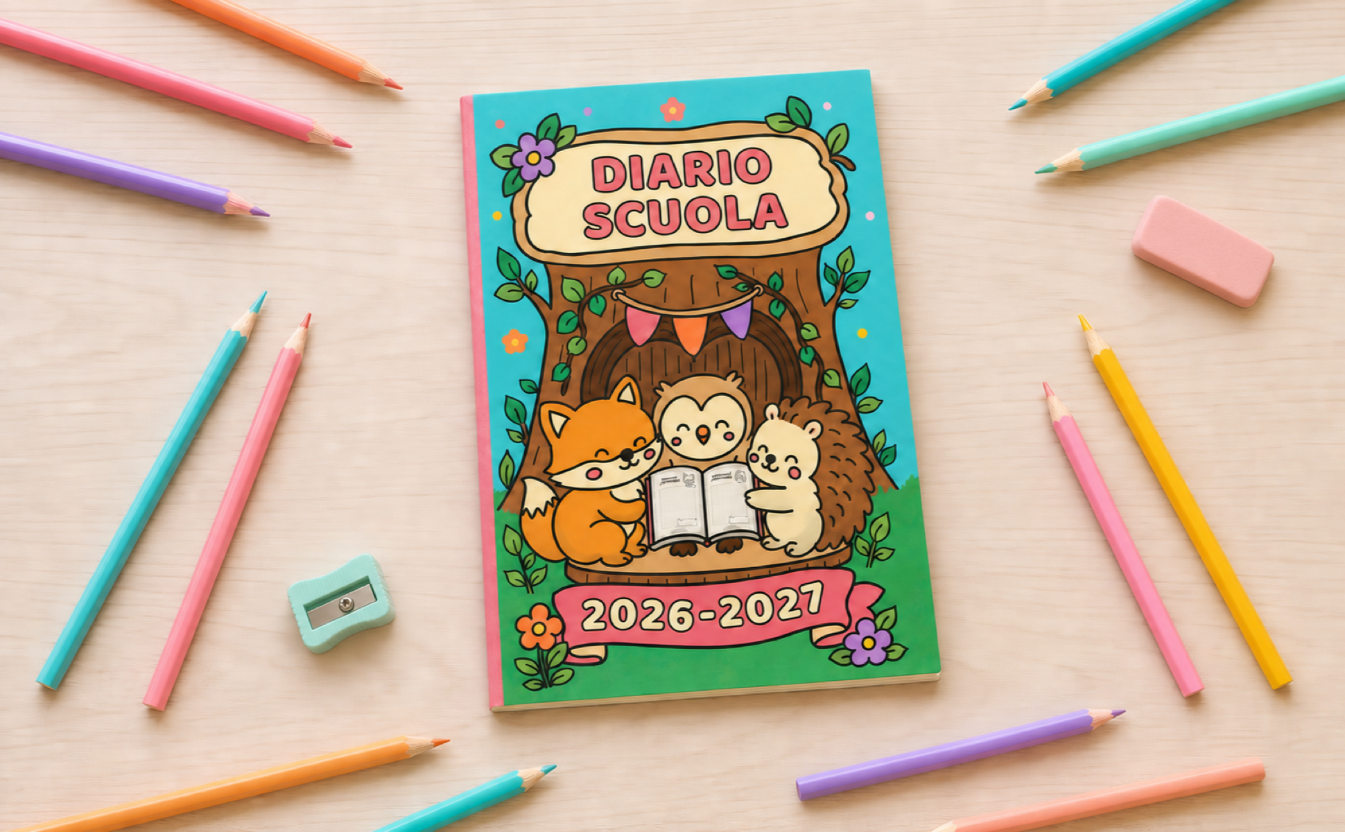 diario scuola kawaii 2026 2027 elementari bambine