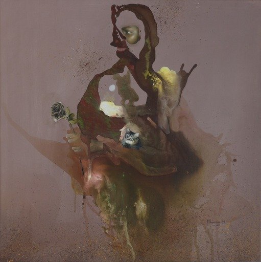 Lisa Mbumba
NOTHING, 2019
Mixed media and acrylic on canvas, 110 x 100 cm