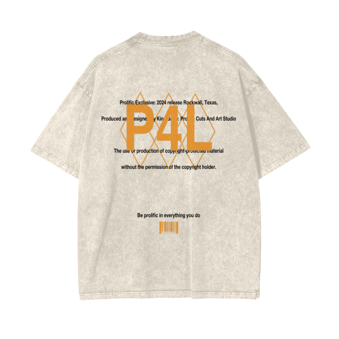 Prolific 4 Life Cream Acid Wash Oversize T-Shirt — Prolific cuts