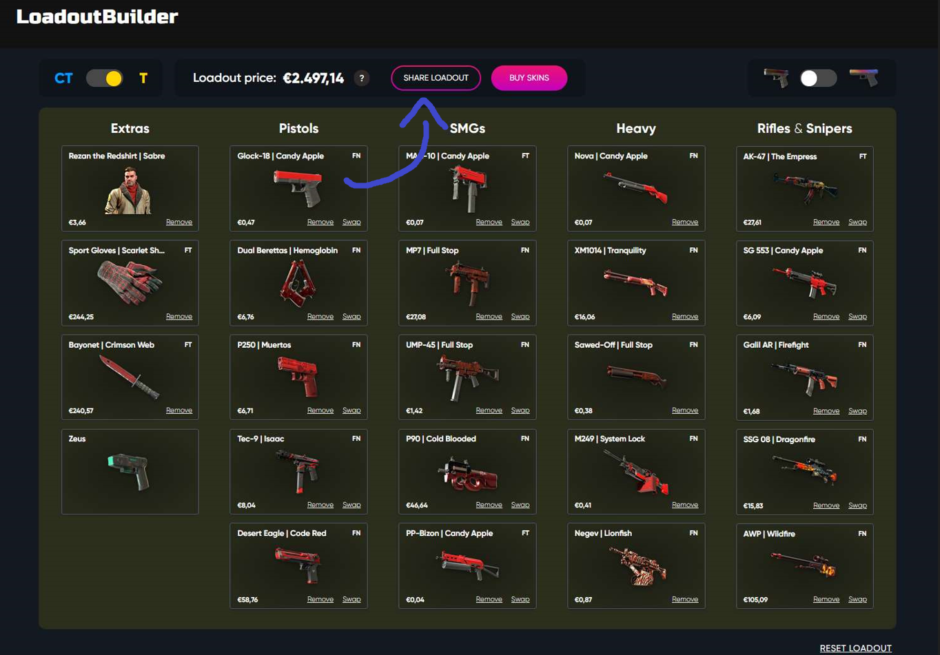 Share Loadout for LoadoutBuilder gg