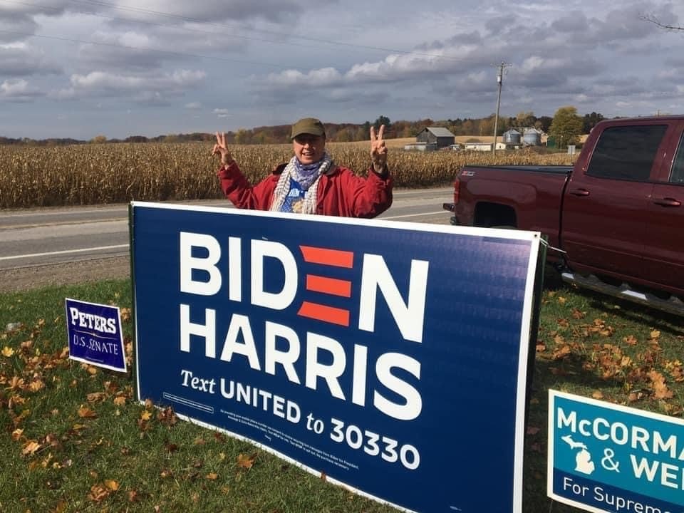 Large Biden sign by road-Fall 2020