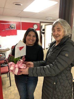Presented Oceana County libraries with Valentine planters for their service to the community February 2022