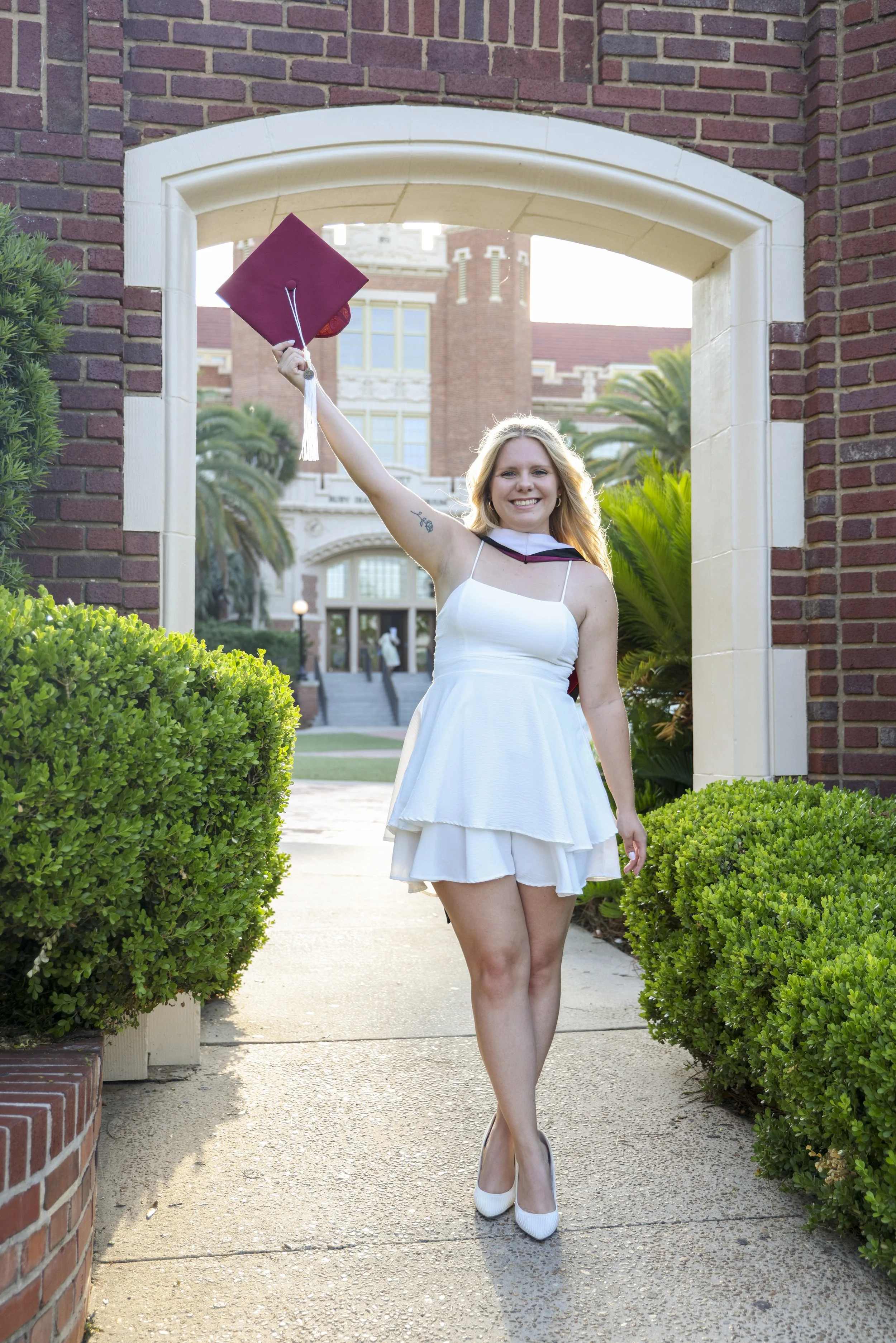 FSU senior graduation photos taken on campus in Tallahassee Florida
