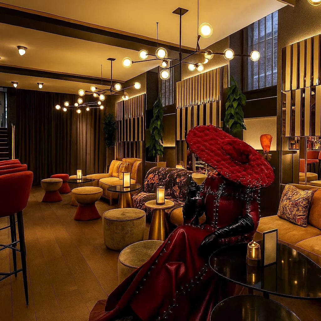 Is it Lady Gaga? Or just a lady in red, ready to cast her spell on Manchester tonight @thecooplive 

@ladygaga taking a moment at The Peterman before heading on stage tonight😉🍸