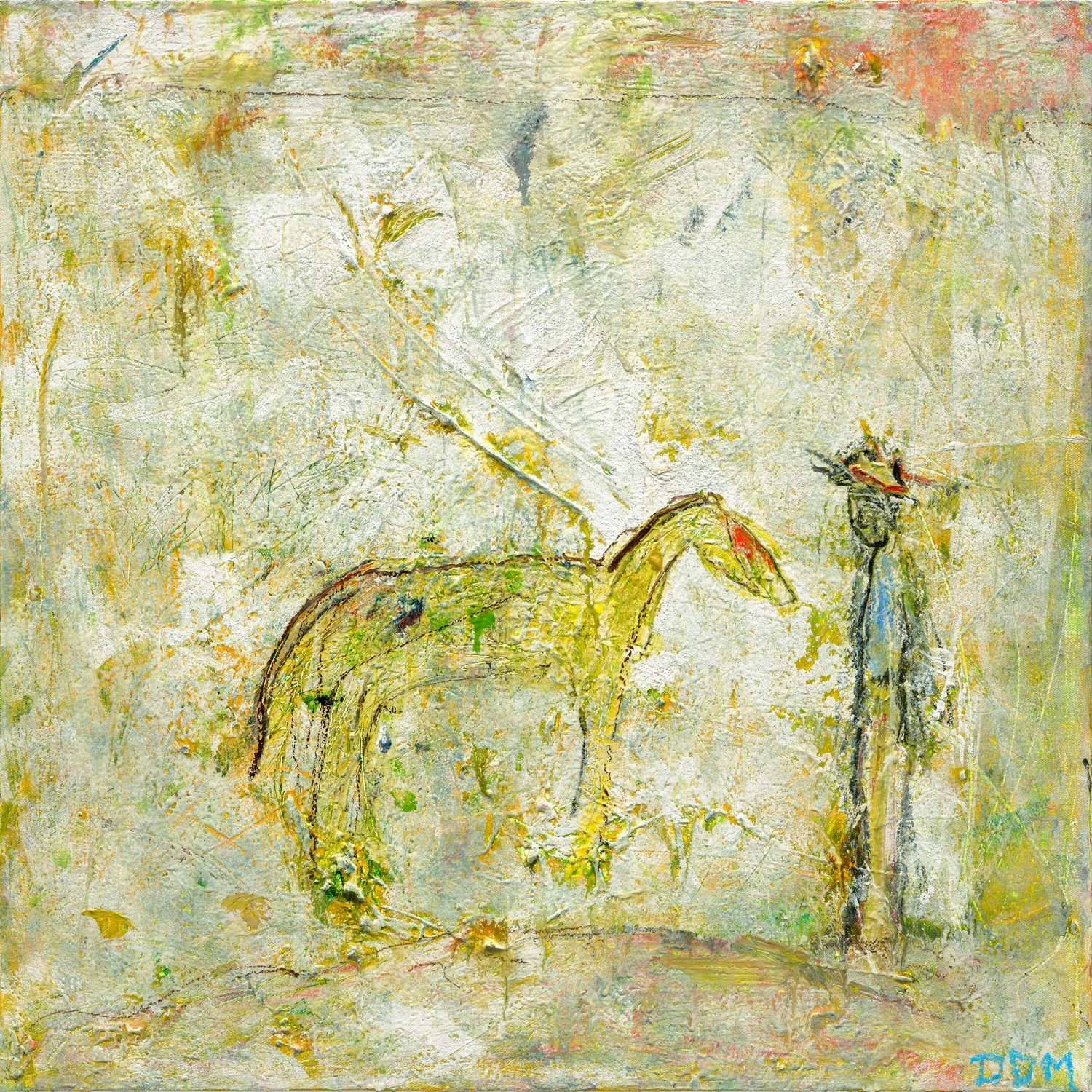 Old Girl, 2024, Oil and cold wax on canvas, 24 x 24, Framed