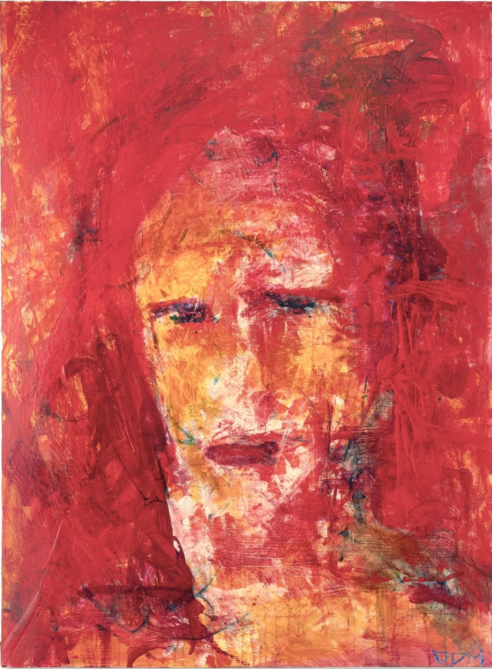 Man On The Mountain, 2023, Acrylic on panel, 48 x 36, Framed