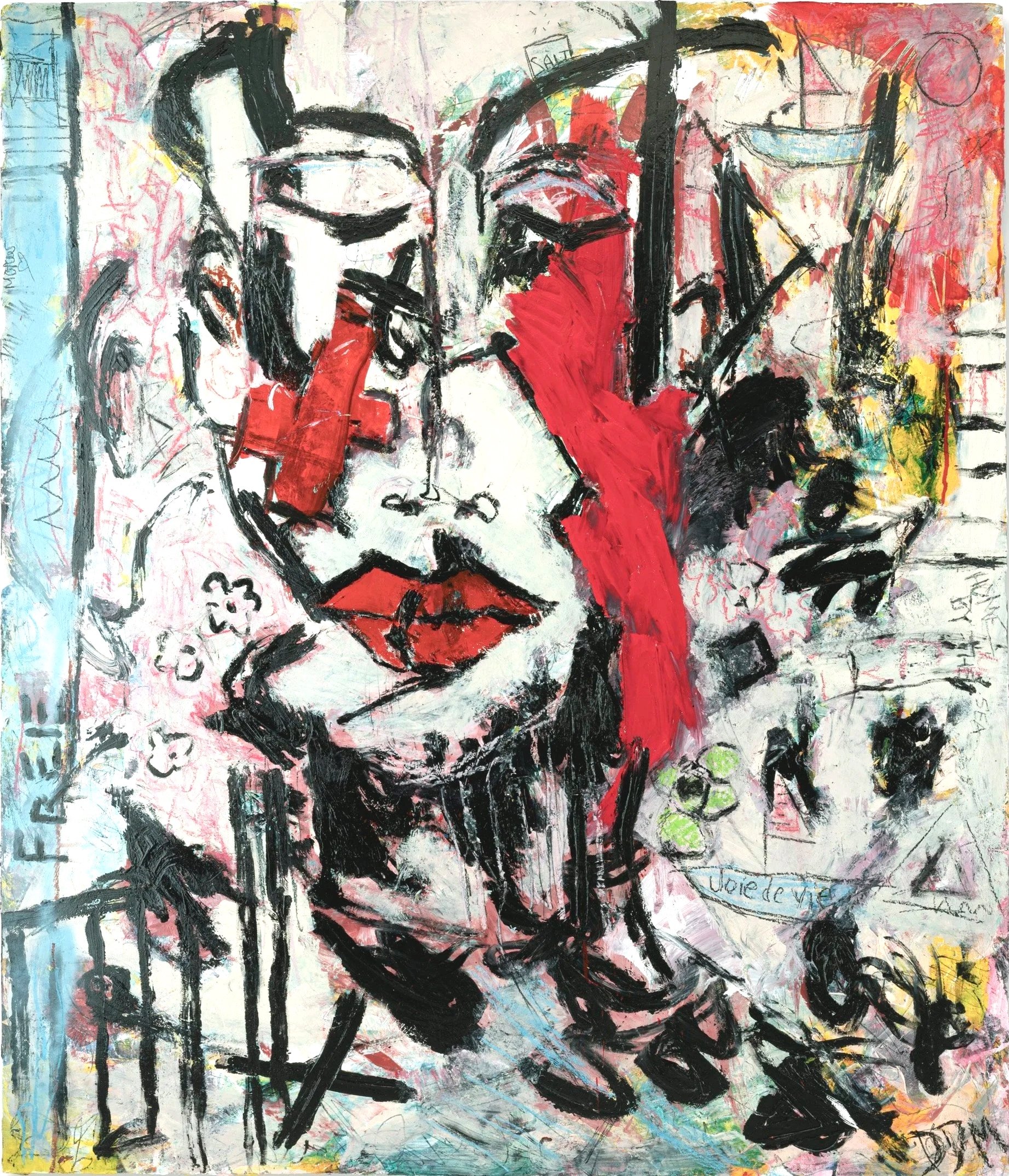 Home By The Sea, 2023, Acrylic and pastel on panel, 56 x 48