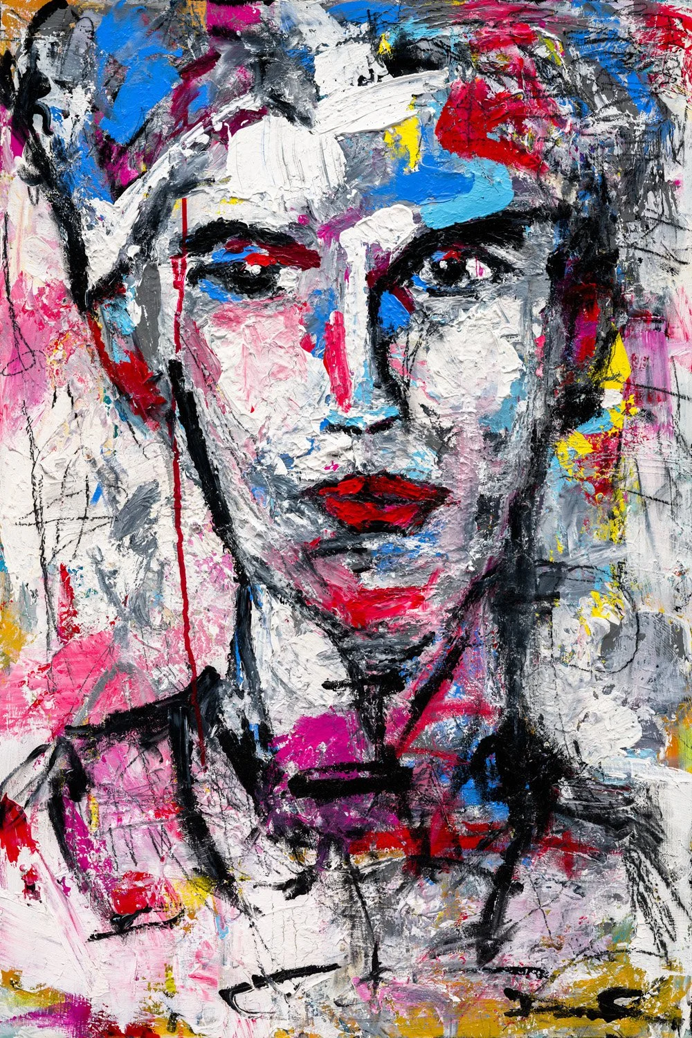 What Now?, 2021, Acrylic and charcoal on panel, 36 x 24, Framed