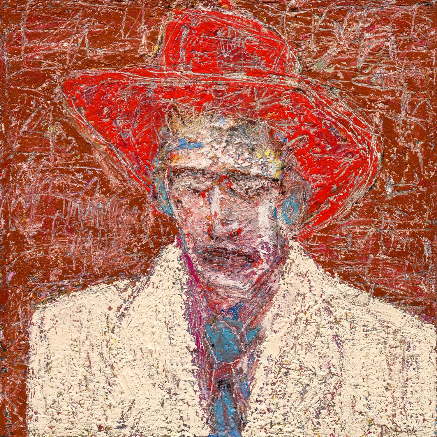 River Man, 2026, Oil and cold wax on canvas, 24 x 24, Framed