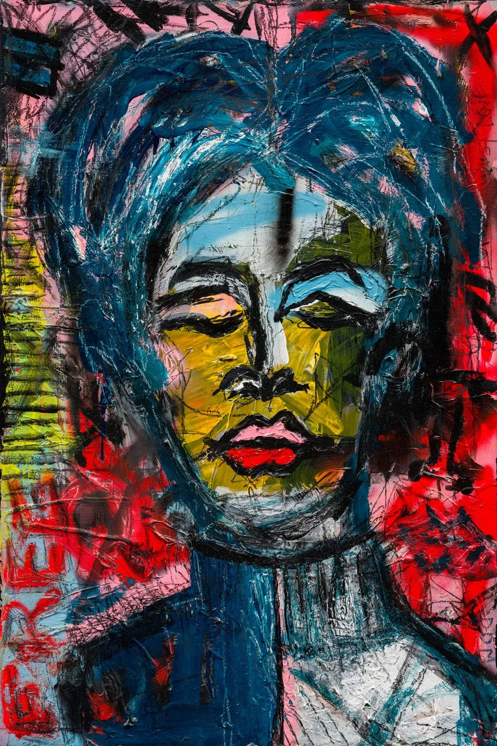Inside, 2021, Acrylic on panel, 36 x 24, Framed