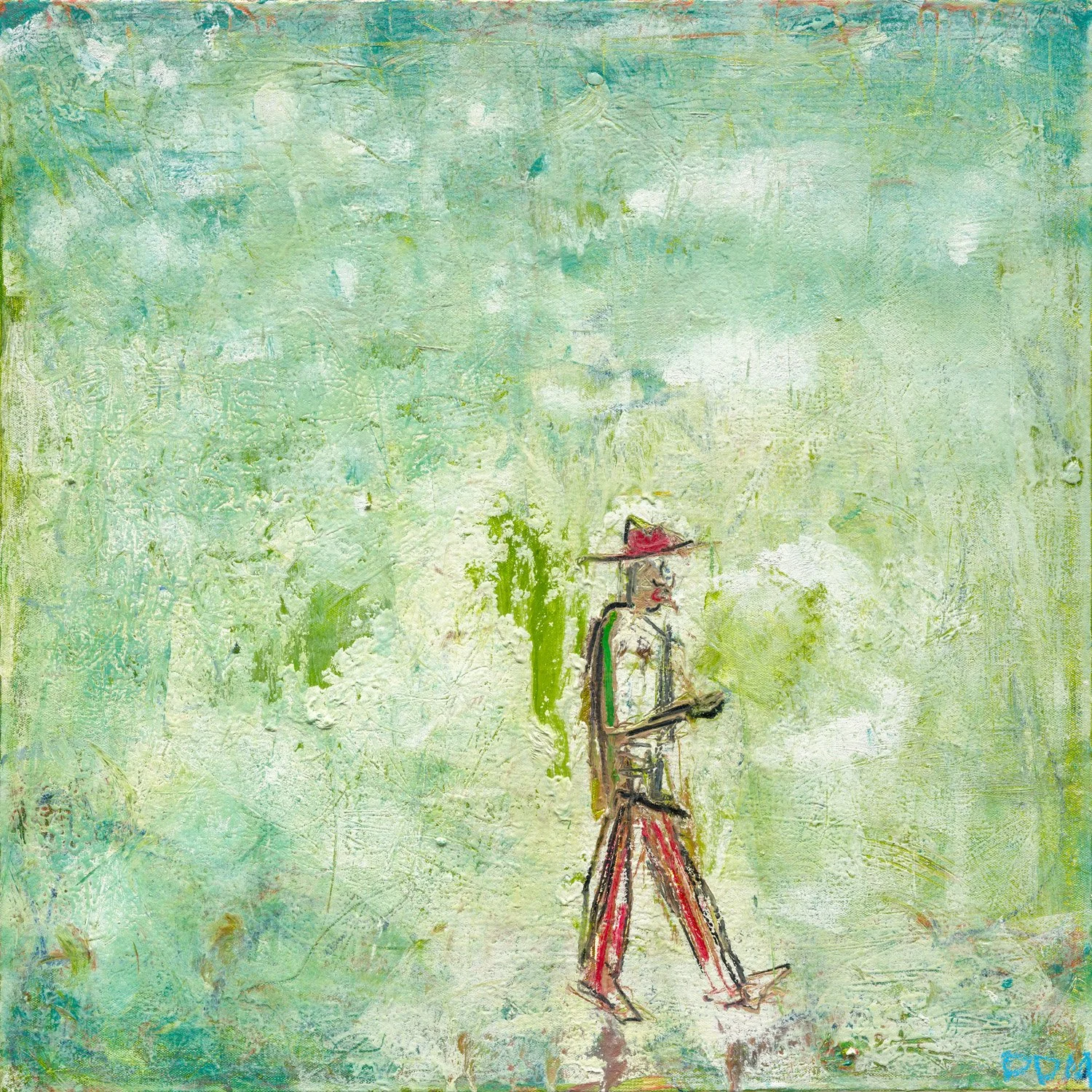 Empty-Handed, 2024, Oil and cold wax on canvas, 24 x 24, Framed