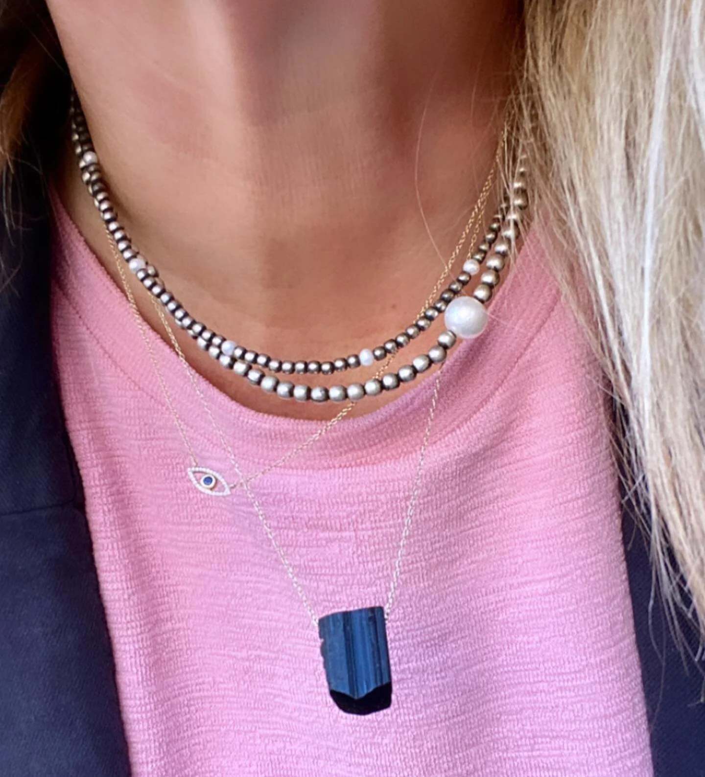 My kind of jewelry. #1 Antique Sterling Silver &amp; Freshwater Pearl Necklace 16.5&rdquo;. #2 Antique Sterling Silver w/ Offset Freshwater Pearl Necklace 16.75&rdquo;. #10Metal #10M #10Metal.com #antiquesilver #pearlgirl #layerthese