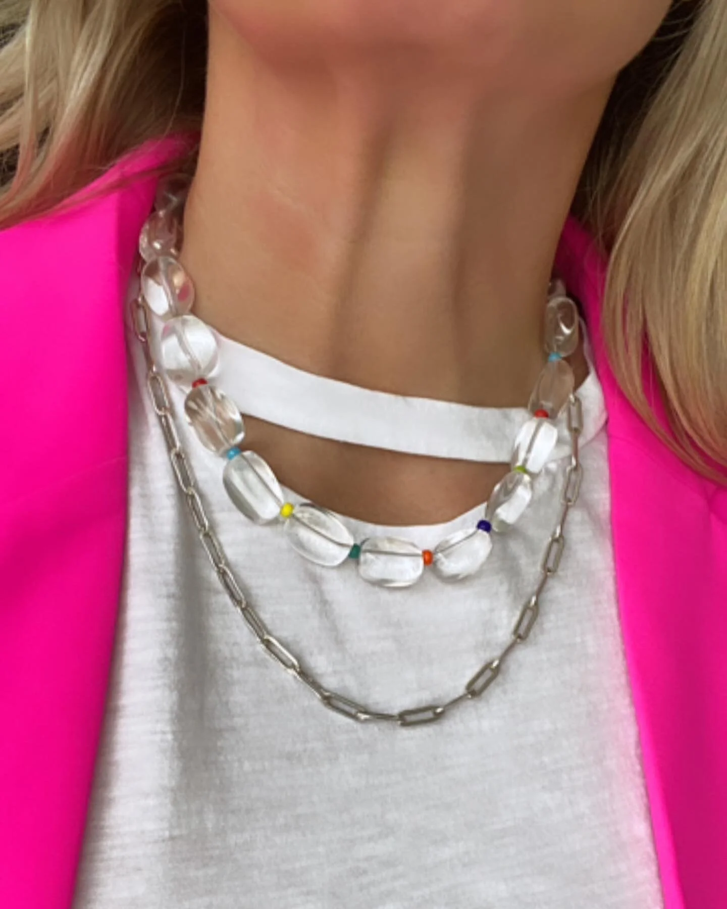 I seriously cannot stand how much I love this piece. Guaranteed to make one happy!! Crystal Quartz w/ Multicolor Glass Beaded Necklace Sterling Silver Hook Clasp 18&rdquo;. #10Metal #10M #10Metal.com #crystalquartz #onwebsite #checkitout #happy #pops