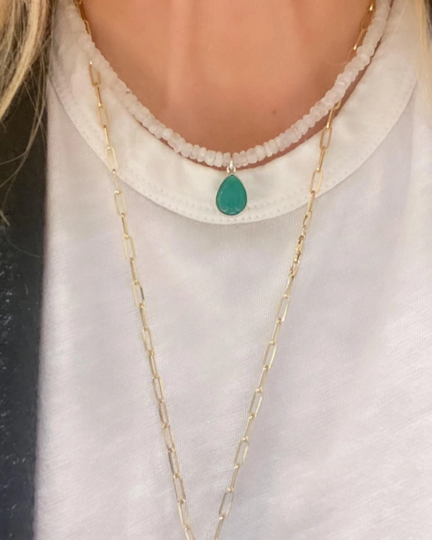 Stop it. Moonstone Necklace w/ Sterling Silver Green Onyx Pendant Necklace Lobster Clasp. #10Metal #10M #10Metal.com #moonstonejewelry #greenonyx #whatagreatxmasgift #shepretty