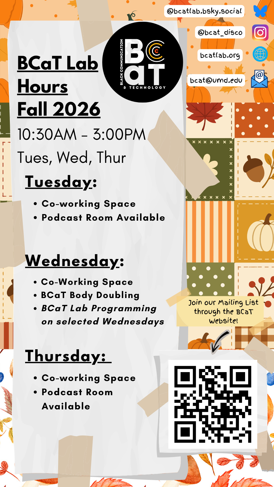 BCaT Lab Hours