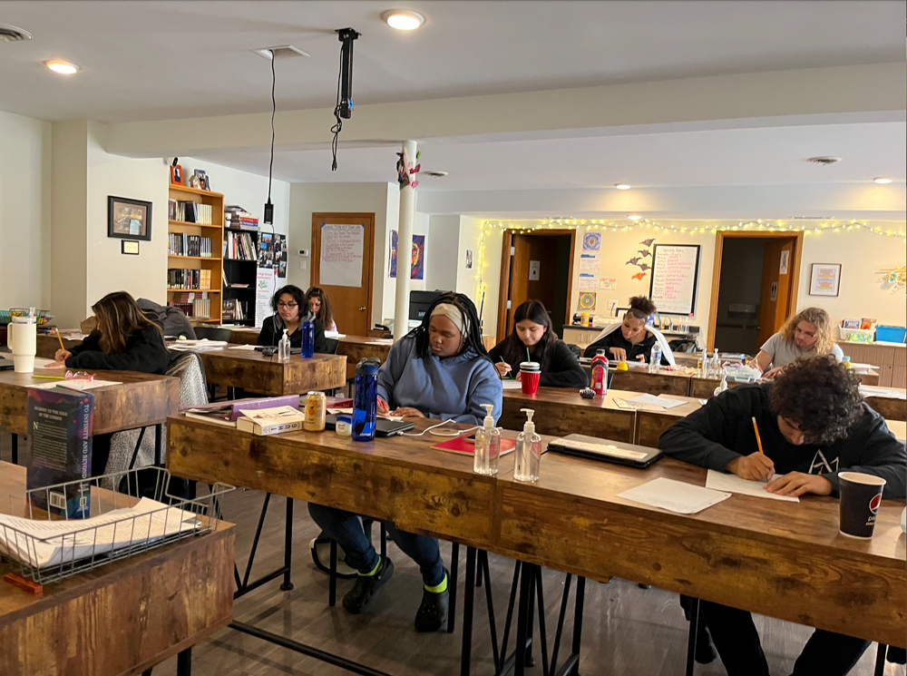Teenage students in the classroom