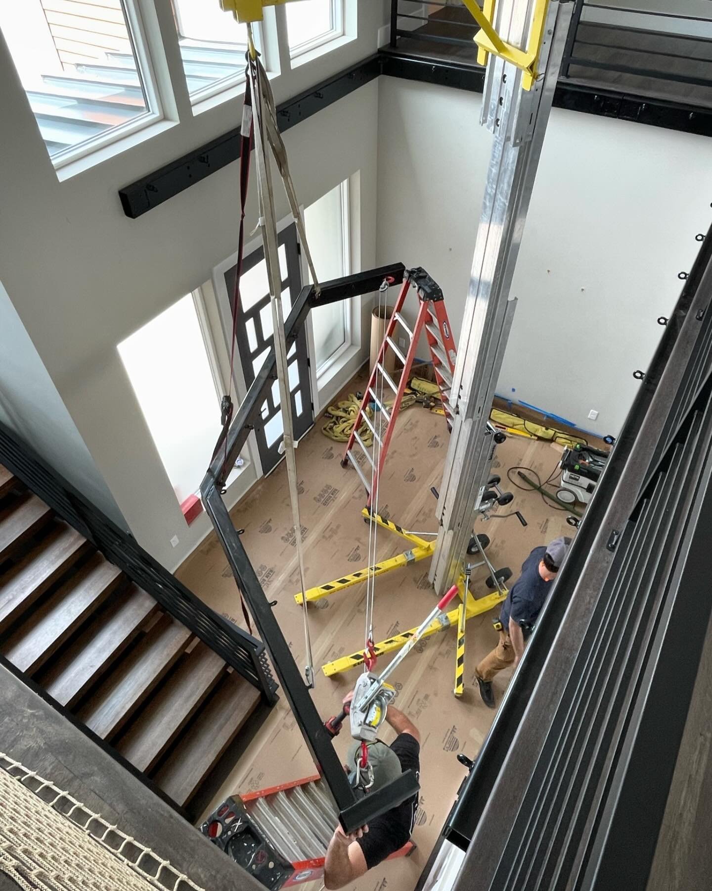 We&rsquo;re installing probably our biggest net feature to date this week!  Our client wanted to create a huge  hammock / hangout space in the double height space over the foyer of their house, and we said we&rsquo;re in! 😎 To handle the loads, we d