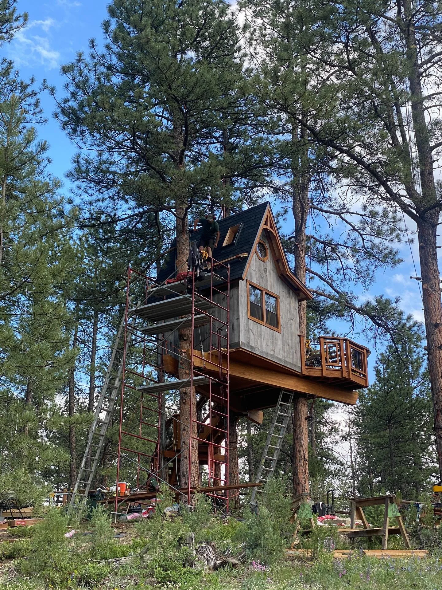 Roofing, insulation, and interior siding going on the Buffalo Creek treehouse today, plus some photos from last week.  Cruising now as we move into some more of the &ldquo;finish&rdquo; work that can&rsquo;t (or shouldn&rsquo;t) be done in prefab.