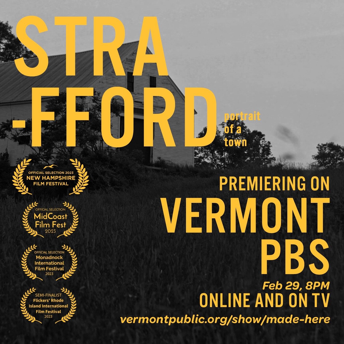 Tomorrow is the big day! Our film Strafford is finally premiering on @vermontpbs, on TV and online! It's been an incredible project for us, and stirs so many emotions whenever we get the chance to watch it again. We hope you get a chance to check it 