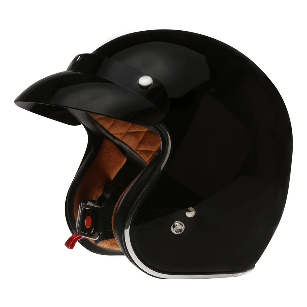 Black full-face motorcycle helmet with a tinted visor and an interior lining.