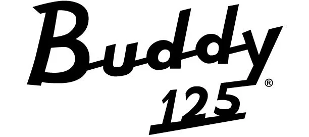 Buddy 125 logo in black text.