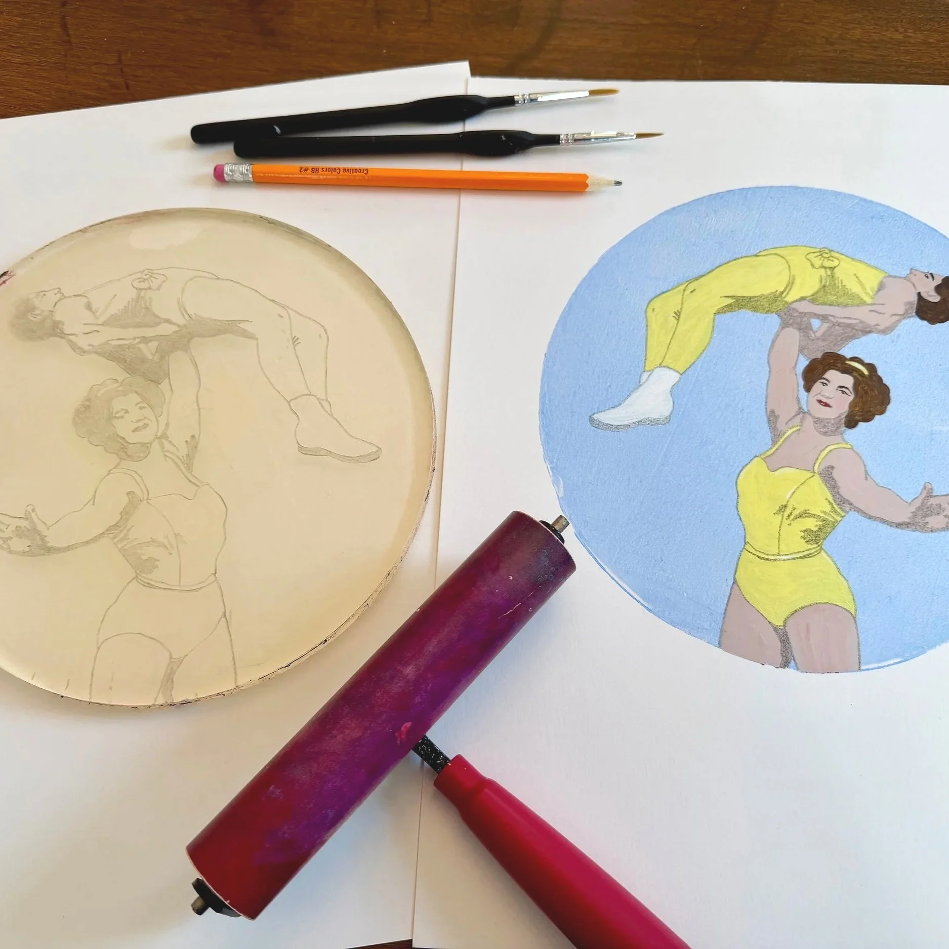 Sketchbook Drawings to Prints: Gelli Plate Pencil Transfers