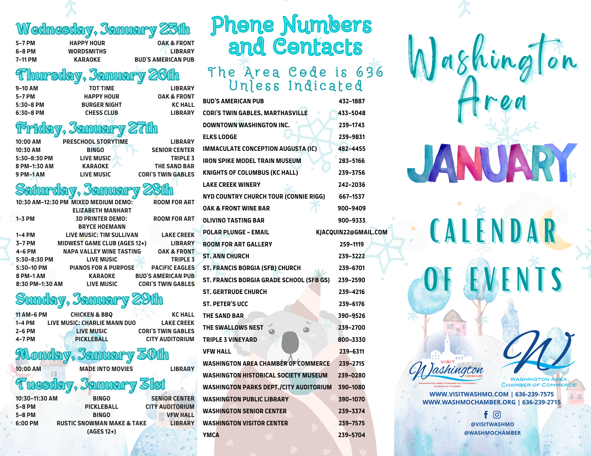 2023 January Calendar Outside Panels