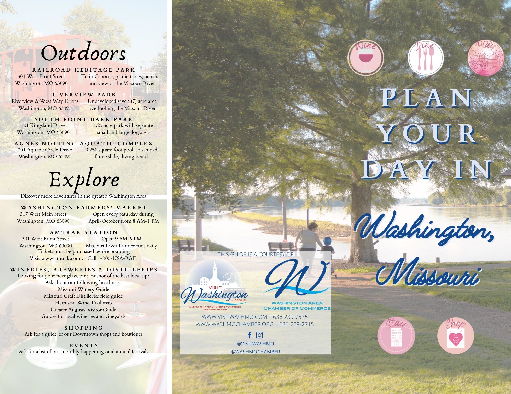 Plan Your Day in Washington, Missouri Outside Panels