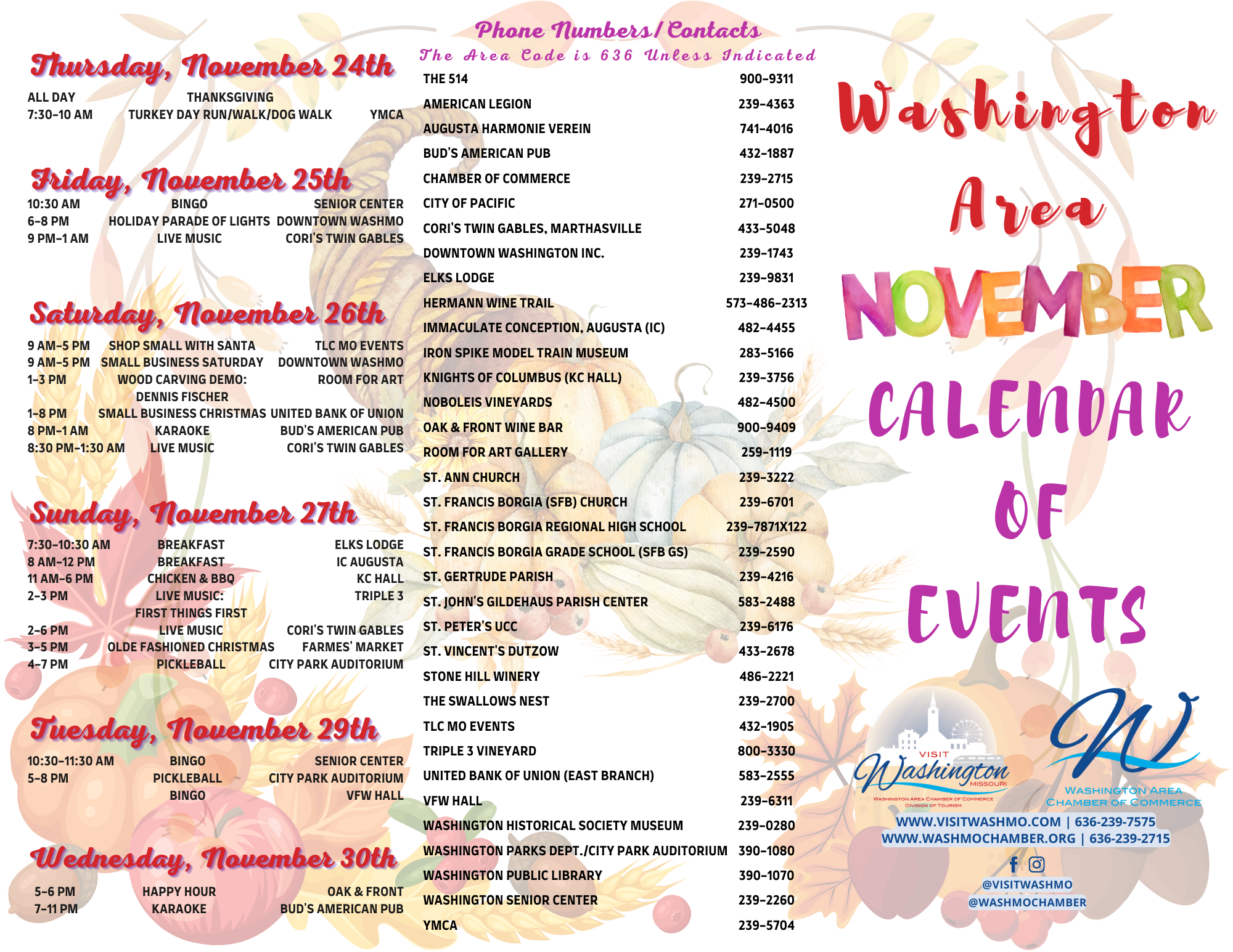 2022 November Calendar Outside Panels
