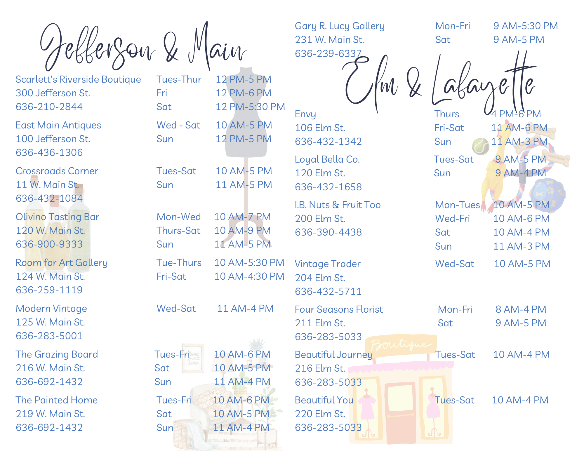 Downtown Washington Shops & Boutiques Guide Inside Panels