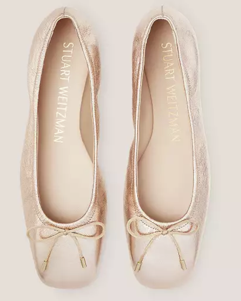 Stuart Weitzman Metallic Ballet Flats