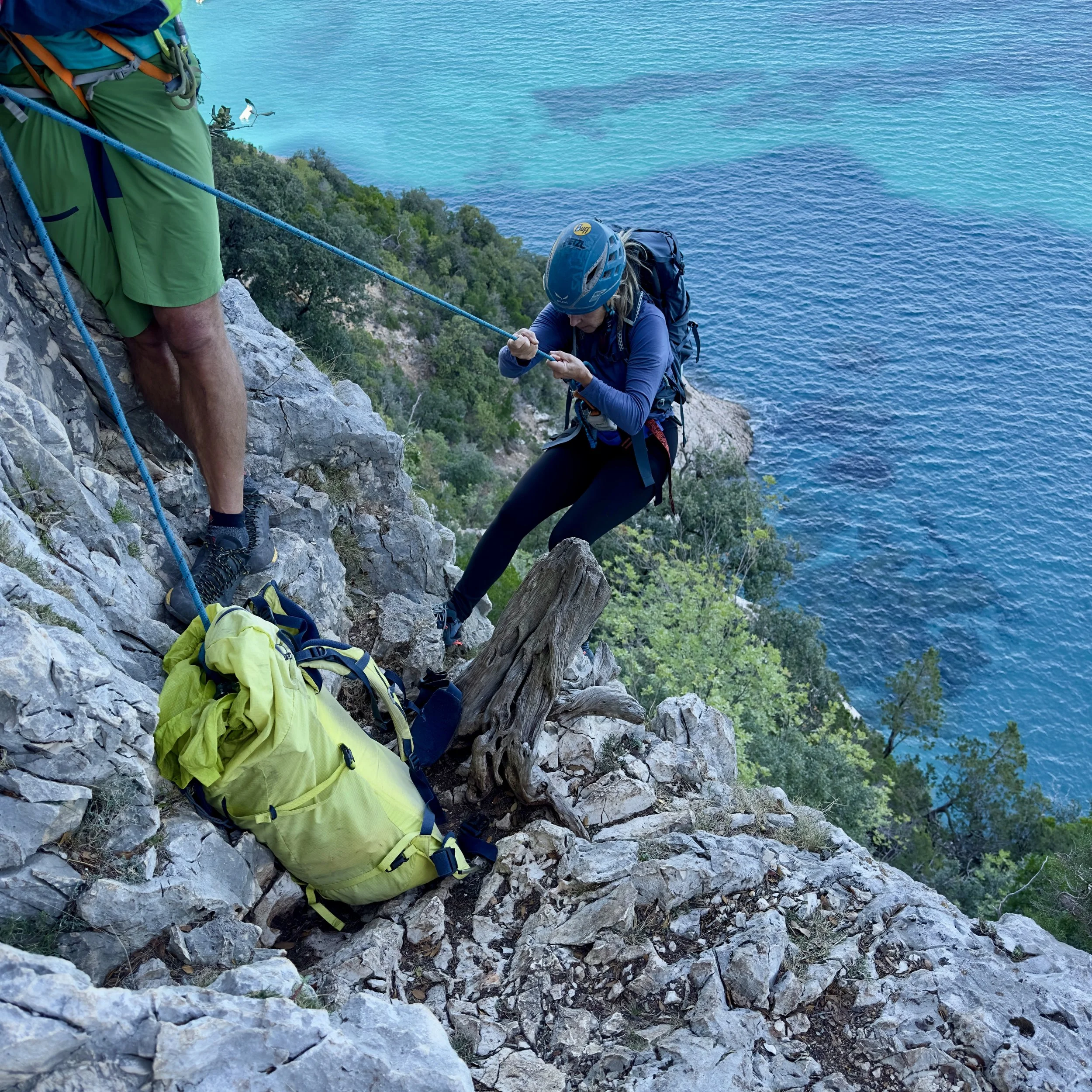  Departure: Santa Maria Navarrese (0 m above sea level)  Arrival: Ginnirco (750 m above sea level)  Distance: 13 km  Time: 7 hours  Elevation gain: +1130 m -450 m  MONDAY  First day of the Selvaggio Blu!   We'll start our journey on foot from the hot