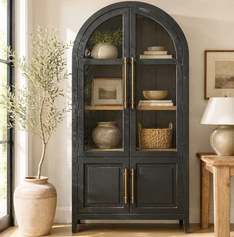Arkansas-Missouri-rustic-furniture-store-Solid-wood-black-arched-bookcase.jpeg