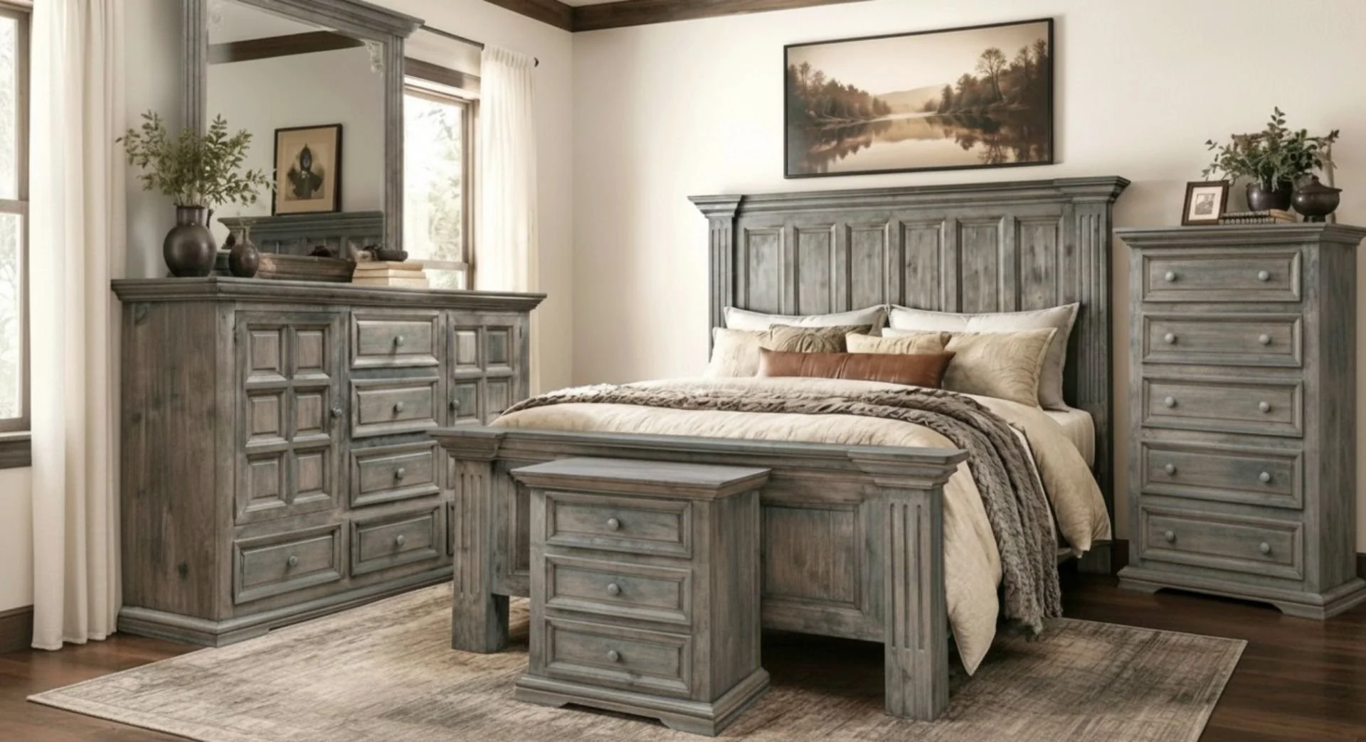 The Georgia King Bedroom Group please call for pricing and availability. 