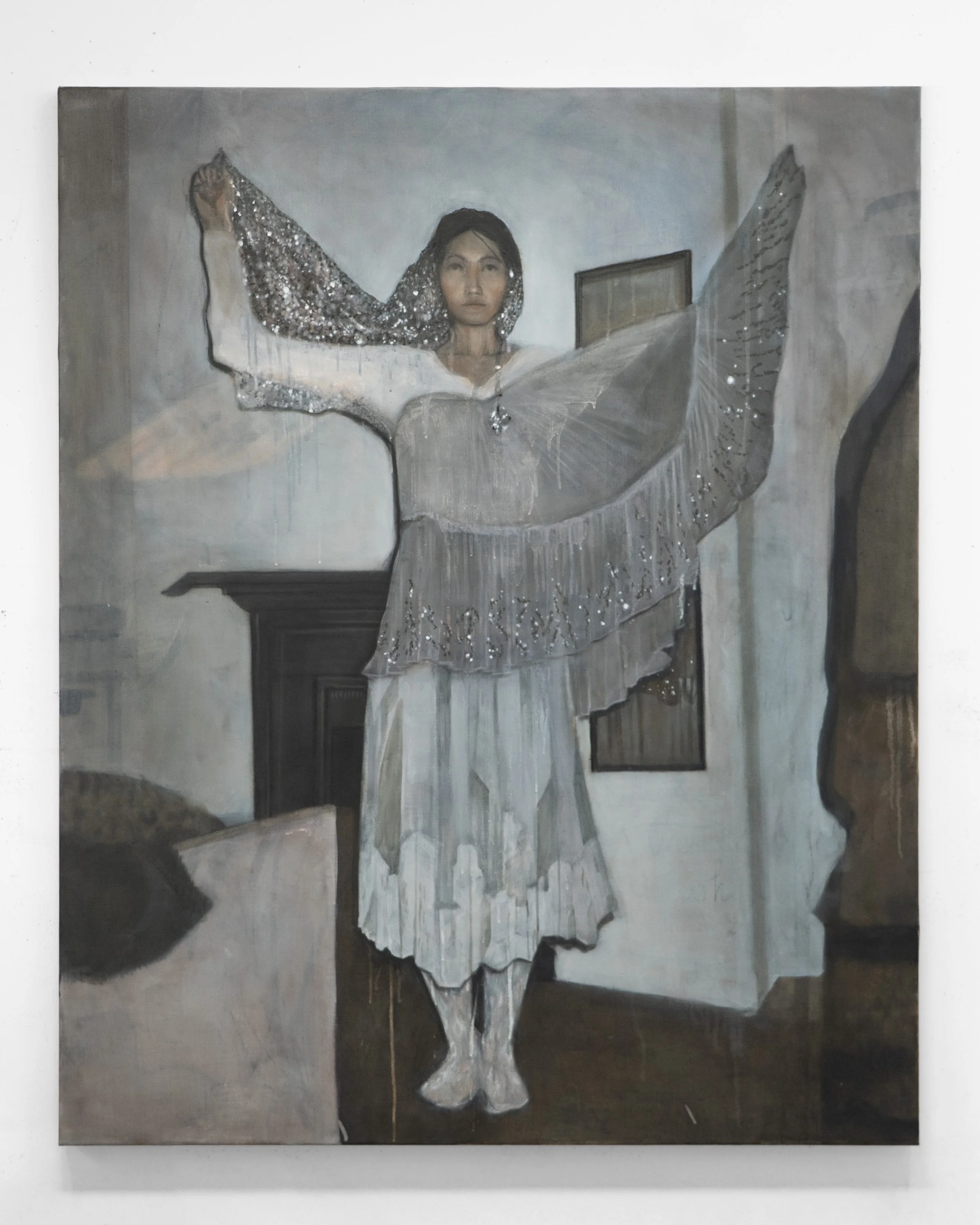 She Reads (Circe), 2026, 130 x 110cm, Oil on Linen