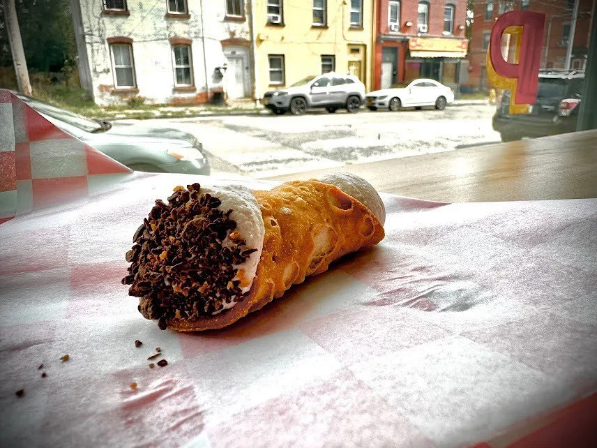 Many of our items rotate seasonally or based off our mood on any given day; but there&rsquo;s a couple of items you can guarantee we&rsquo;ll have and one of those things is cannoli.

Crunchy shell, smooth, creamy and fatty interior of ricotta cheese