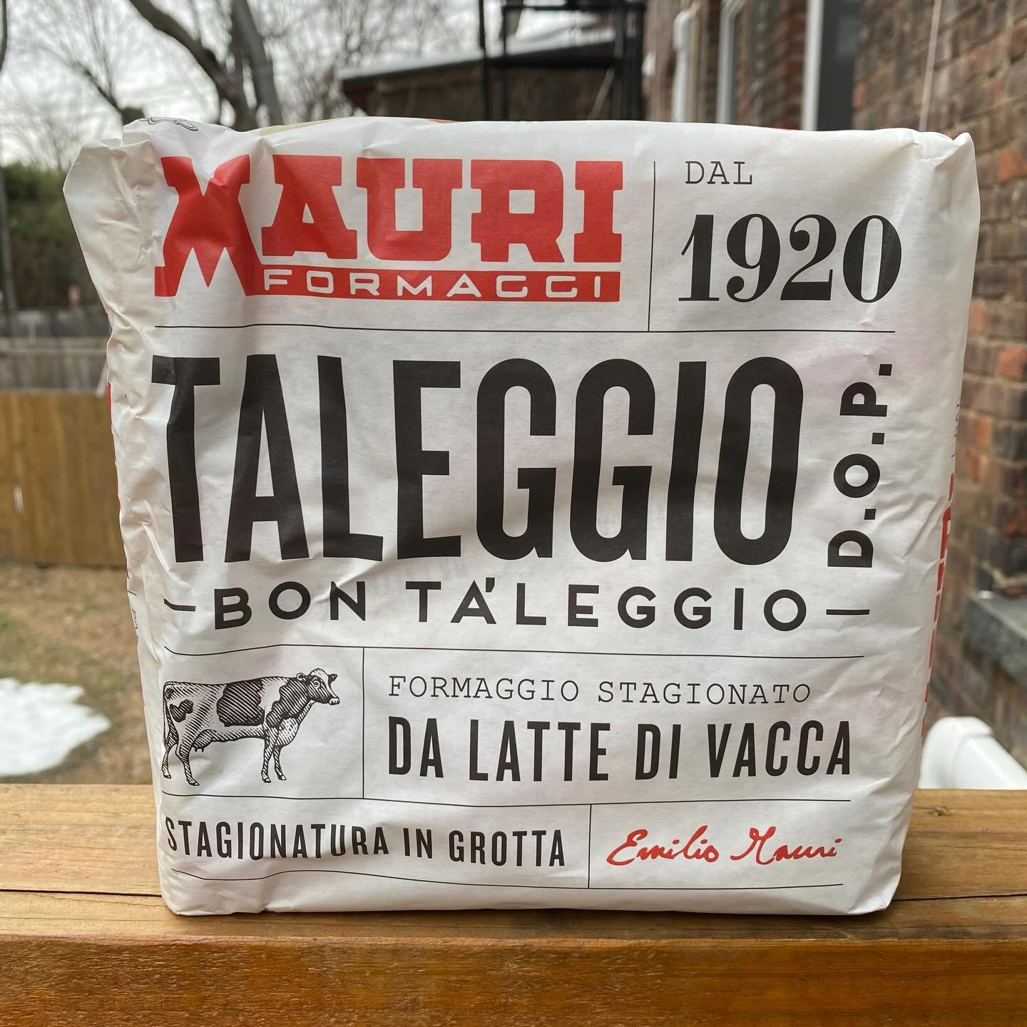 Taleggio; an Italian classic.
Washed rind, cow&rsquo;s milk. 
Yeasty, bright, and creamy while young. As this cheese ages you get the development of bold fruity flavours with a sticky and pudgy texture. 

Now, available in the case at $18/lb.