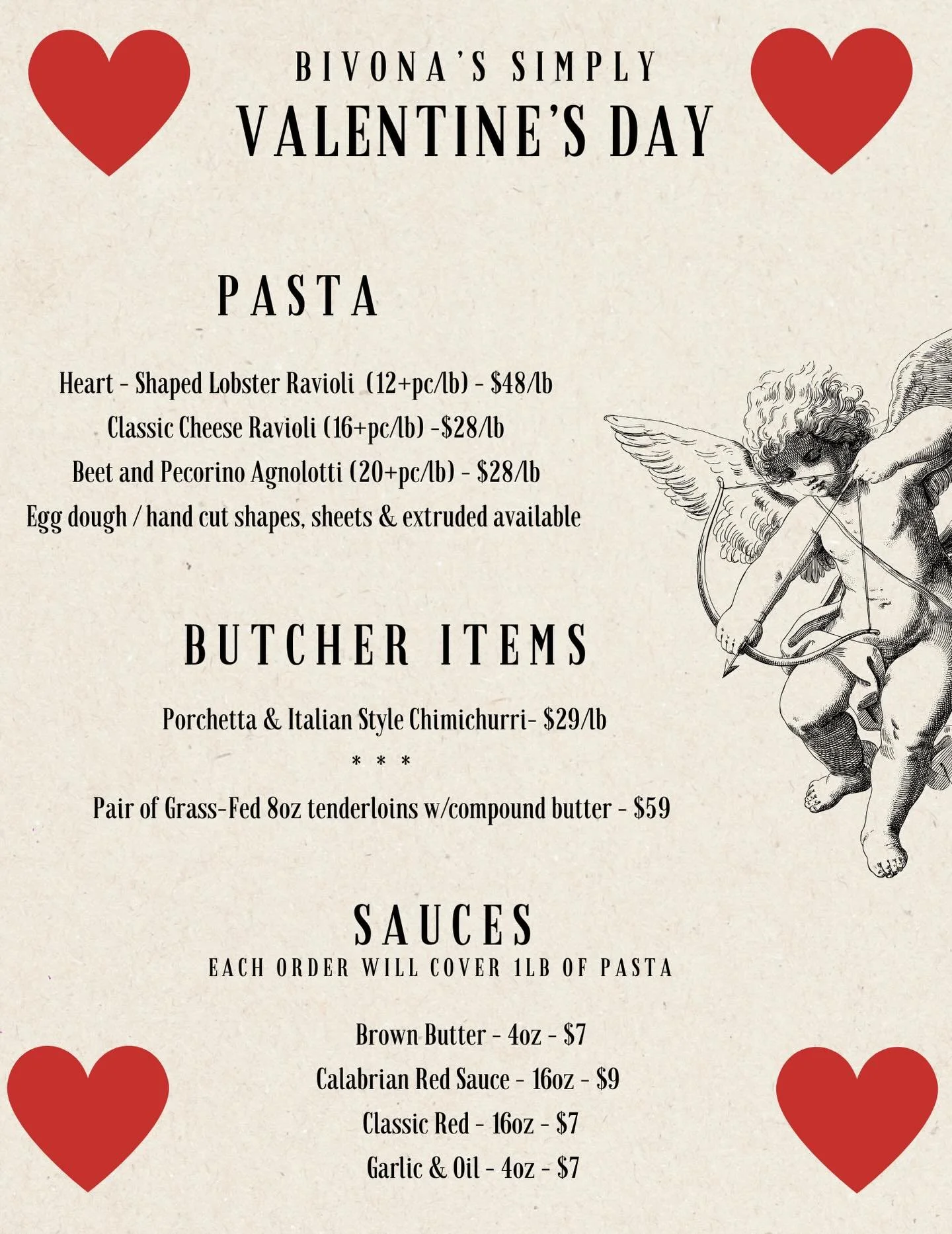 Valentine&rsquo;s Day pre-order is live! Link in bio and on our website. 

Order by Wednesday February 11th at 11:55pm. 

Pickup during normal hours on Friday 2/13 and Saturday 2/14.

Skip the wait for a table, the reservations, the headache of eatin