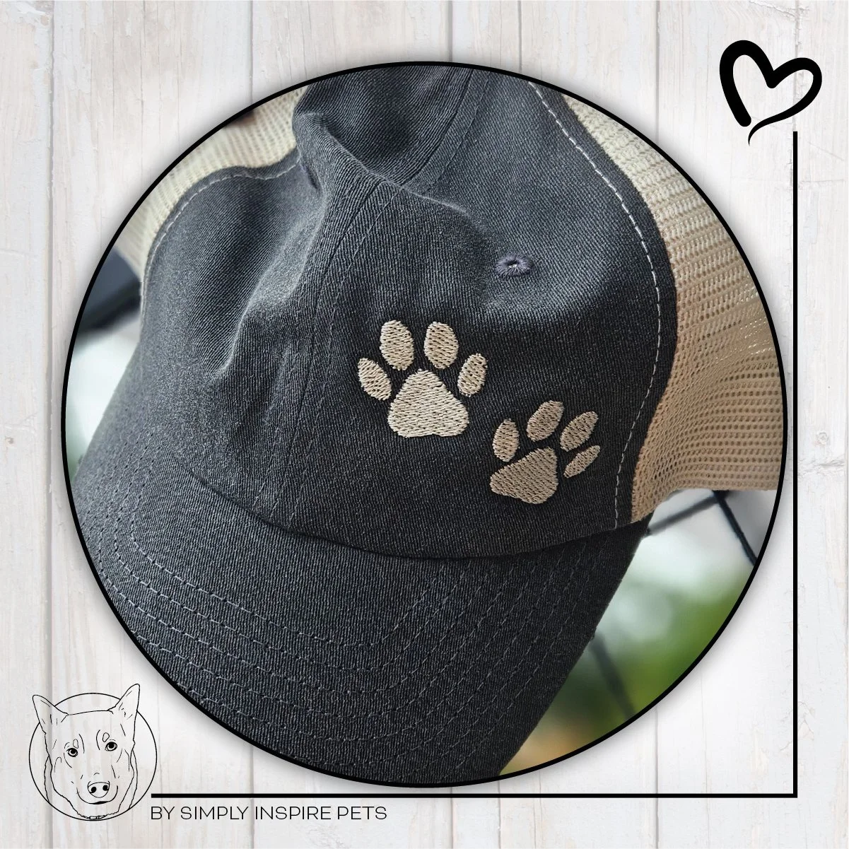 Pawprint Embroidered Baseball Hat