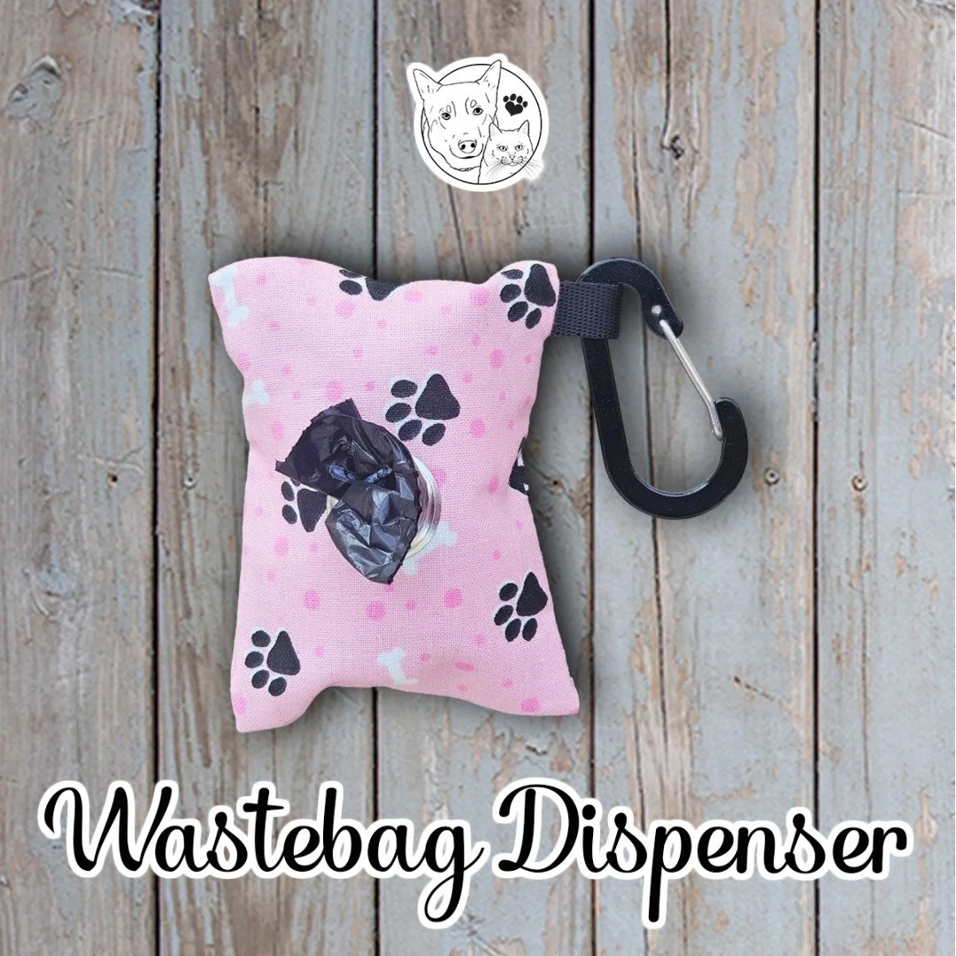Waste Bag Dispenser - Pink Pawprint