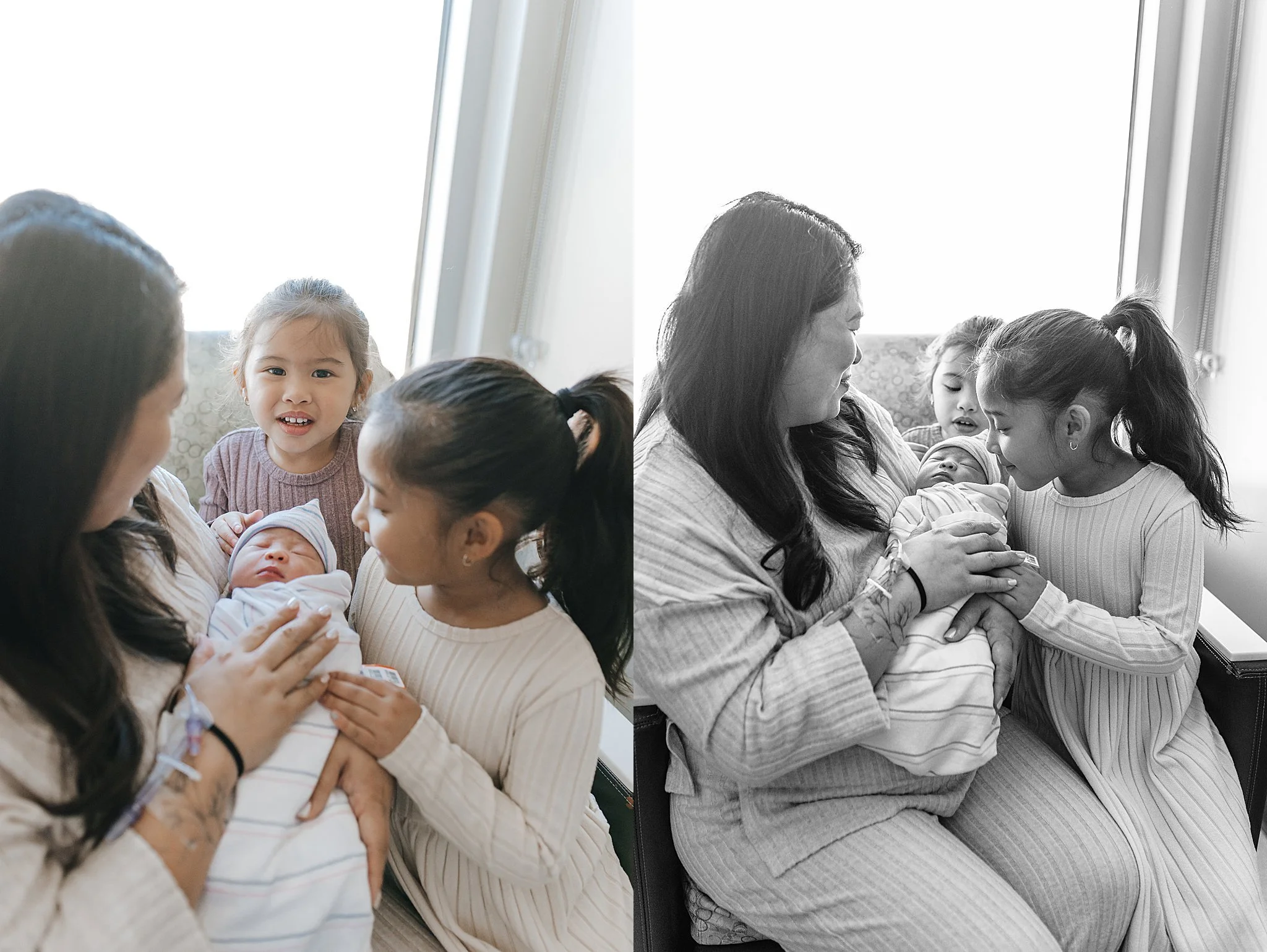 Family holding newborn baby girl at Henderson Hospital Labor and Delivery.