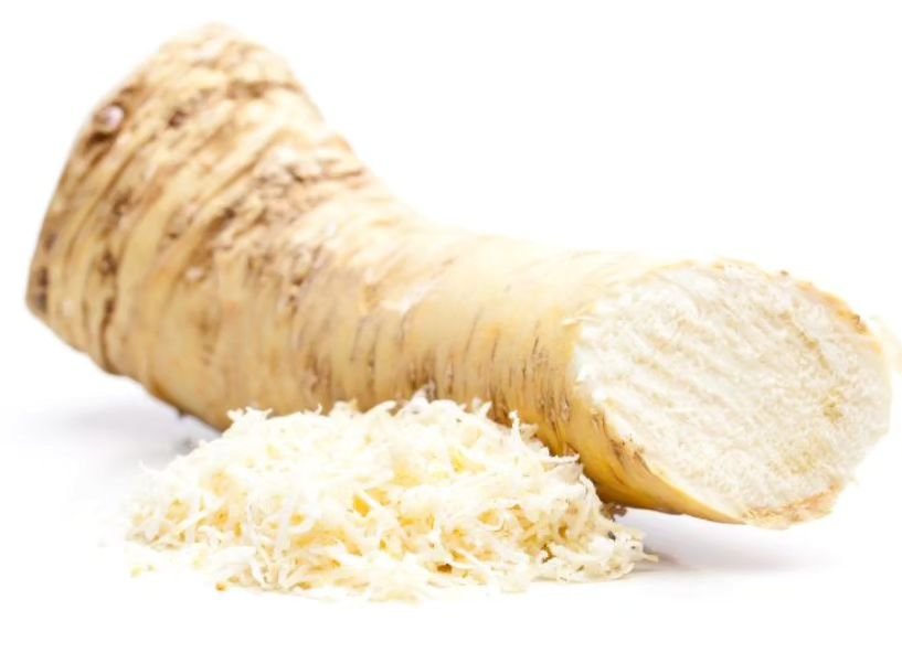 Horseradish root is a traditional spicy and pungent condiment eaten during the Passover Seder. Passover starts on April 22nd and ends April 30th. Homemade horseradish sauce is easy to make with 4 simple ingredients. 

Homemade Horseradish Sauce: Comb