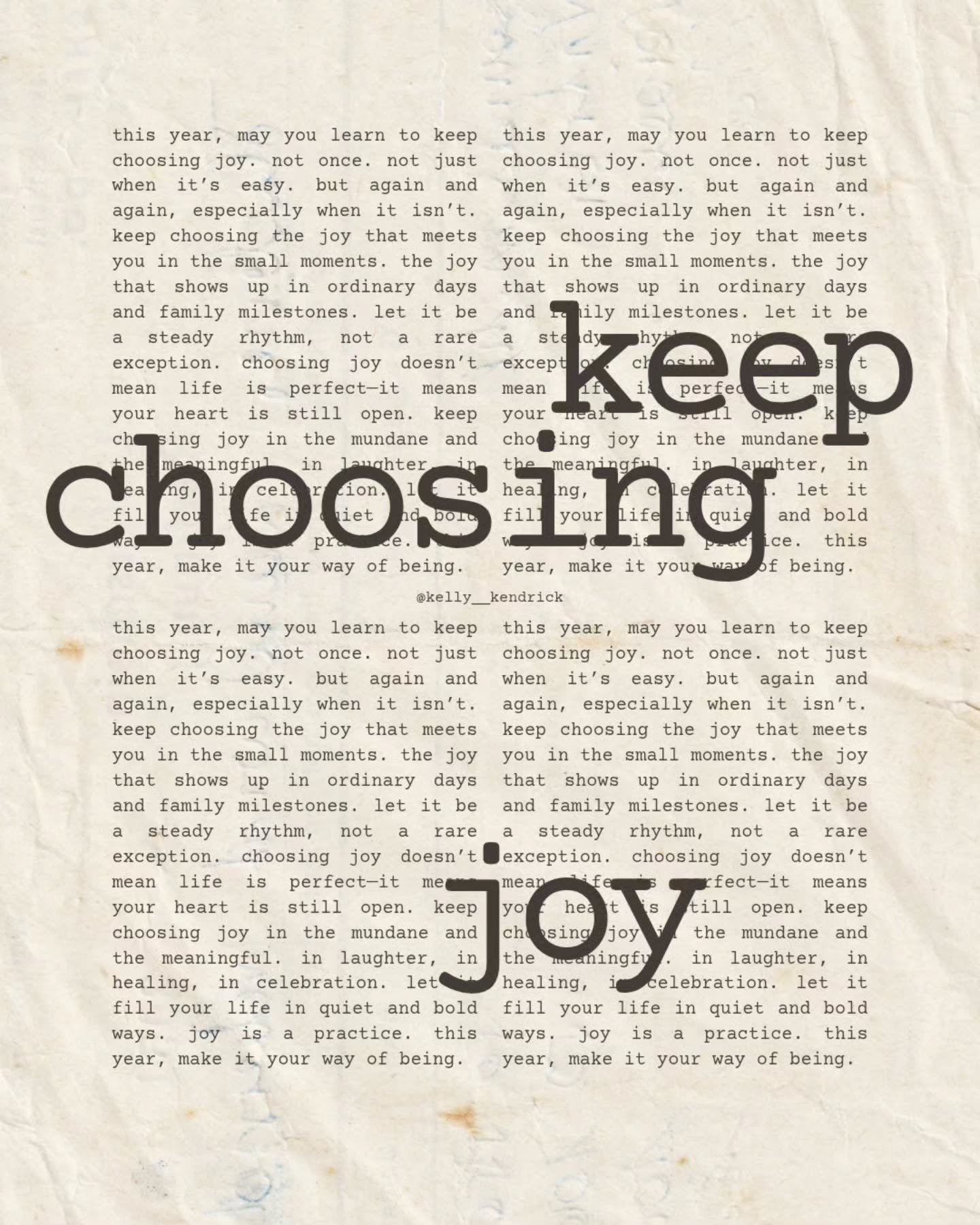 #mood ...this year, may you learn to keep choosing joy

not once

not just when it&rsquo;s easy. but again and again, especially when it isn&rsquo;t

keep choosing the joy that meets you in the small moments. the joy that shows up in ordinary days an