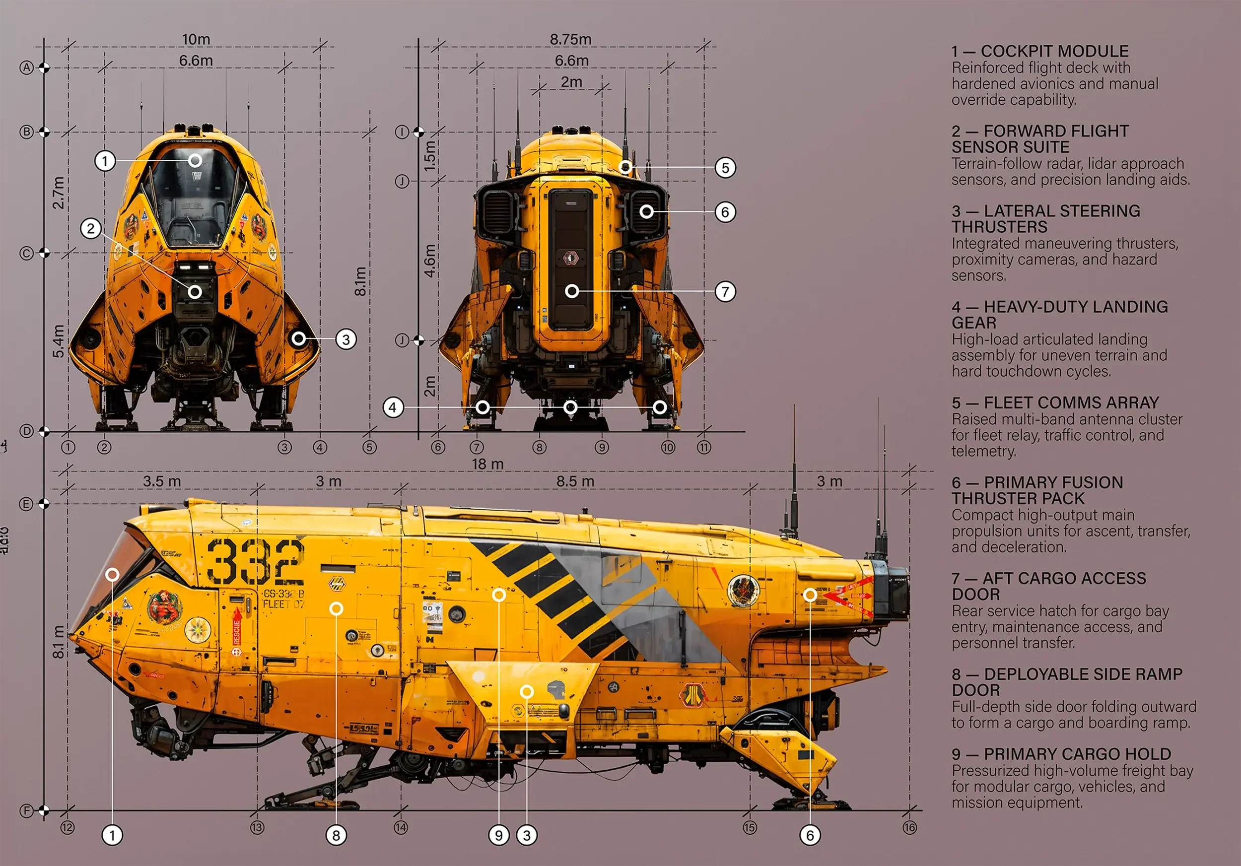 technical detail of the fleet obscura craft 'terminal optimist'